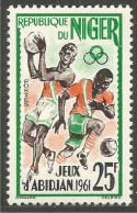 FB-19 Niger Jeux Abidjan 1961 Basketball Football Soccer MH * Neuf CH - Other & Unclassified