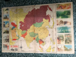 World Maps Old-a Chau Tap Chi Before 1975-1 Pcs - Mapas Topográficas