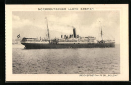 AK Reichspostdampfer Bülow Bei Ruhiger See  - Postal Services