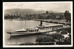 AK Genève, Débarcadère Du Quai Du Mont-Blanc Et Bateau-Salon La Suisse  - Sonstige & Ohne Zuordnung