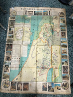 World Maps Old-palestine Les Voyages De Jesus 1964 Rare Before 1975-1 Pcs - Carte Topografiche