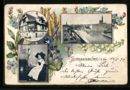 CPA Strassburg, Bauernhaus, Blick Von Der Germania, Elsässerin  - Other & Unclassified