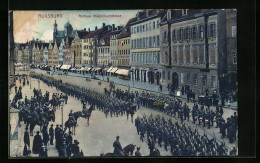 AK Augsburg, Militärparade Auf Der Maximilianstrasse  - Augsburg