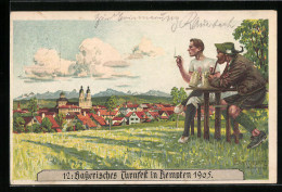 Künstler-AK Ganzsache Bayern PP15C76 /01: Kempten, 12. Bayerisches Turnfest 1905  - Autres & Non Classés
