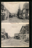 CPA Vendenheim I. Els., Vue De La Rue Avec L'Église, Hauptstrasse  - Andere & Zonder Classificatie