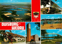 73866240 Wedau Duisburg Fliegeraufnahme Jugendherberge Strandbad Allensteiner Ri - Duisburg