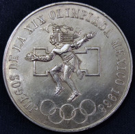1) MEXICO 1968 $25 OLYMPICS Silver Coin LOW RING Snake W/ Curved Tongue, Scarce, See Imgs., Bargain - Mexico