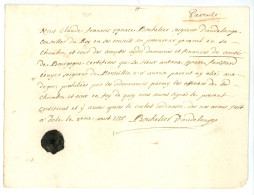 AN 1715 BOUHELIER Seigneur D'AUDELANGE à DOLE 39 JURA Conseiller Du Roy Pour FROISSARD écuyer Du Roy De BERSAILLIN - Documenti Storici