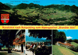 73758092 Ruhpolding Fliegeraufnahme Rundblick M. Alpengasthof Brandler-Alm Ruhpo - Ruhpolding