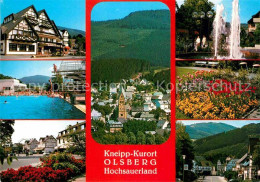 72664446 Olsberg Sauerland Fachwerkhaus Stadtblick Springbrunnen Schwimmbad Stra - Sonstige & Ohne Zuordnung