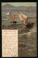 Artista-Cartolina Napoli, Pescatori Nel Golfo Di Napoli  - Napoli (Naples)
