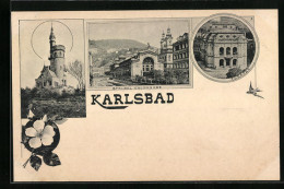 AK Karlsbad, Sprudel-Kollonade, Theater  - República Checa