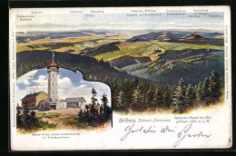 Künstler-AK Keilberg, Südwestpanorama Mit Blick Auf Den Kaiser Franz Josefs-Aussichtsturm  - Tchéquie