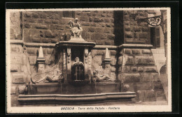 Cartolina Brescia, Torre Della Pallata, Fontana  - Brescia