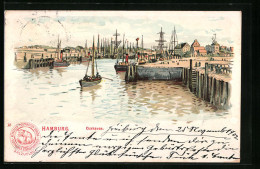 Lithographie Cuxhaven, Partie Am Hafen  - Cuxhaven