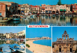 72662482 Rethymnon Kreta Hafenpartie Strand Kirche Rethymnon Kreta - Greece