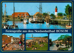 72662261 Buesum Nordseebad Hafen Fischkutter Leuchtturm Fussgaengerzone Strand B - Buesum