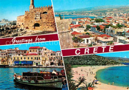 72661988 Kreta Crete Ruine Panorama Hafenpartie Strand Insel Kreta - Grèce