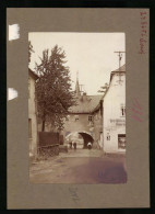 Fotografie Brück & Sohn Meissen, Ansicht Adorf I. Vo., Blick Auf Das Freiberger Tor Mit Bäckerei  - Places