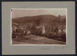 Fotografie Brück & Sohn Meissen, Ansicht Tautenburg I. Thür., Panoramaansicht Des Ortes Mit Kirche  - Places