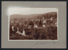 Fotografie Brück & Sohn Meissen, Ansicht Tautenburg I. Thür., Ortspartie Mit Wohnhäusern Und Kirche  - Places