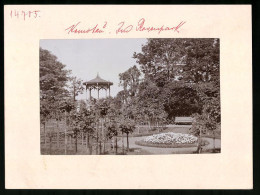 Fotografie Brück & Sohn Meissen, Ansicht Komotau, Partie Im Rosenpark Mit Pavillon  - Places