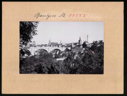 Fotografie Brück & Sohn Meissen, Ansicht Bautzen, Stadtansicht Mit Kronprinzenbrücke, Wasserturm & Kirchtürme  - Orte