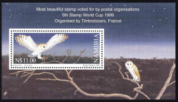 NAMIBIA 1999 OWLS BIRDS MINIATURE SHEET MS MNH - Eulenvögel