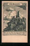 Künstler-AK Deutsche Burgen Nr. 183: Ruine Drachenfels  - Other & Unclassified