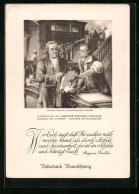 AK Benjamin Franklin In Seiner Druckerei Zu Boston  - Historical Famous People