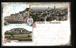 Lithographie Giessen, Teilansicht, Staufenberg, Löberstrasse  - Giessen