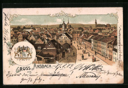 Lithographie Ansbach, Markt Mit Gasthaus Zur Beitlach  - Ansbach