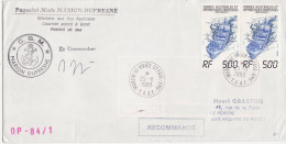 TAAF Lettre Marion Dufresne Alfred Faure Crozet 9 1 1984 Bateau Lady Franklin Pour Argentre Du Plessis - Storia Postale