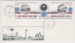 'TAAF Lettre Cap Horn Groenland 1932 1933 Dumont D''Urville 1 1 1983' - Cartas & Documentos