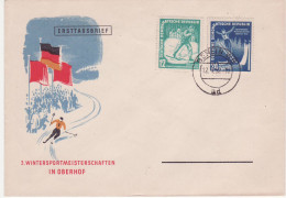 DDR 1952 Mi 298-99 FDC Ski Oberhof - Brieven En Documenten