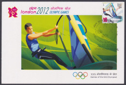 Inde India 2012 Maximum Max Card Olympic Games, Olympics Sport, Sports, Sailing, Sail Boat, Boating, Water - Storia Postale