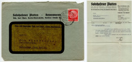 Germany 1940 Cover & Letter; Berlin-Marienfelde - Solnhofener Platten To Schiplage; 12pf. Hindenburg - Lettres & Documents