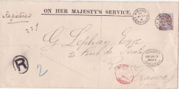 Gambia Registered Cover 4c Bathurst MAR 00 Error In Cachet 1919 For Lephay Rouen France - Gambia (...-1964)