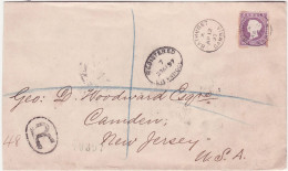 Gambia Registered Cover With Cameo 1s 12 AP 1897 Bathurst For Camden New Jersay USA - Gambia (...-1964)