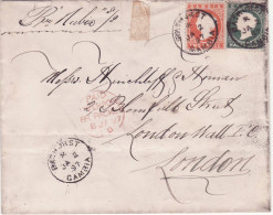 Gambia Cover 2p + 1/2p Per Nubia Bathurst 1897 For London - Gambie (...-1964)