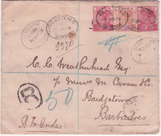 Gambia Registered Cover 2d + 2 * 1d For Bridgetown Barbados  18 MR 1901 - Gambie (...-1964)