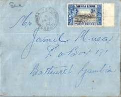 Sierra Leone 3d Value With Bathurst Gambia Cancellation 24 NO 52  + Paqubeot - Sierra Leona (...-1960)