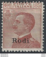 1922-23 Egeo Rodi 85c. MNH Sassone N. 13 - Autres & Non Classés