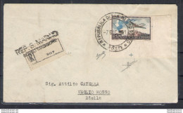 1951 SAN MARINO, Posta Aerea N. 99 -1.000 Lire Bruno E Celeste - Bandiera E Veduta Su Busta Da San Marino Borgo A Veglio - Autres & Non Classés