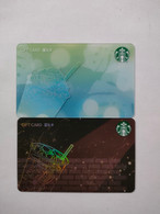 China Gift Cards, Starbucks,  2021, (2pcs) - Cartes Cadeaux