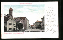 AK Lechhausen, Friedbergerstrasse Mit Kirche  - Friedberg