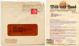 Germany 1935 Cover & Letter; Berlin - Wild Und Hund To Schiplage; 12pf. Hindenburg; Be Careful With Fire Slogan Cancel - Covers & Documents