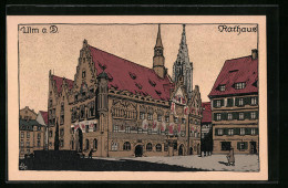 Steindruck-AK Ulm A. D., Altes Rathaus  - Autres & Non Classés