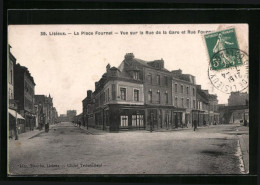 CPA Lisieux, La Place Fournet - Vue Sur La Rue De La Gare Et Rue Fournet  - Lisieux