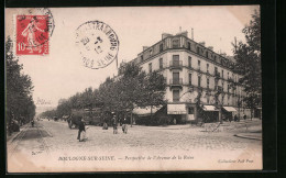 CPA Boulogne-Sur-Seine, Perspective De L'Avenue De La Reine  - Autres & Non Classés